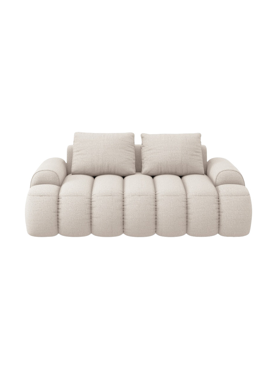 
2-Seater Designer Sofa "Kimi" - Structured Fabric Beige