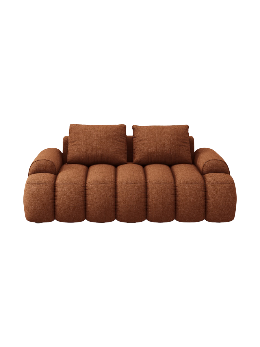 
2-Seater Designer Sofa "Kimi" - Upholstery Fabric Brick