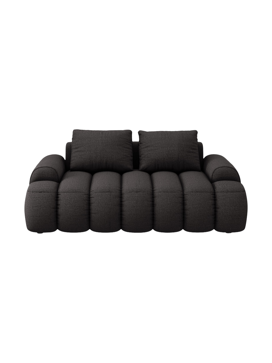
2-Seater Designer Sofa "Kimi" - Structured Fabric Dark Grey