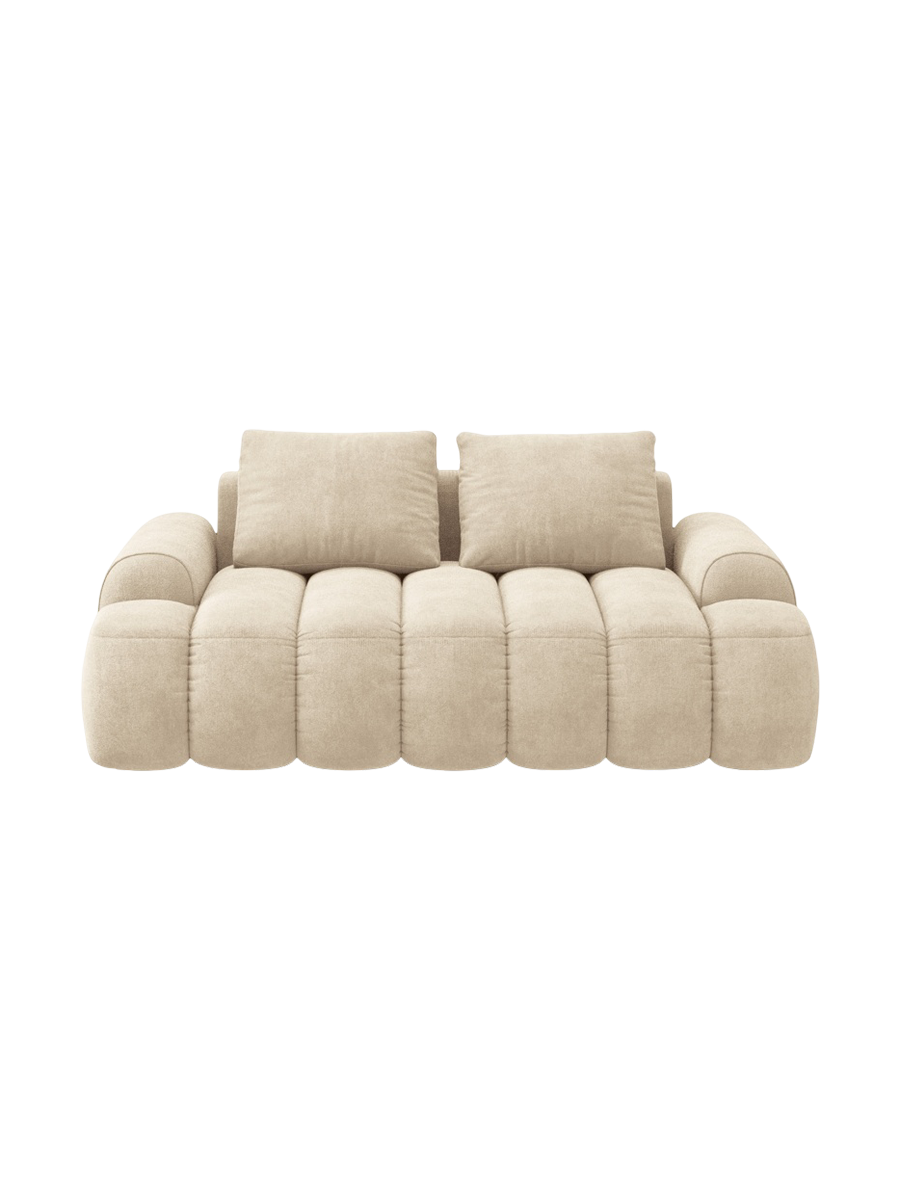 
2-Seater Designer Sofa "Kimi" - Velvet Light Beige