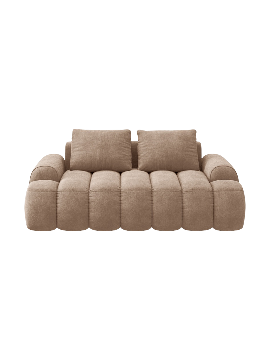 
2-Seater Designer Sofa "Kimi" - Dark Beige Velvet