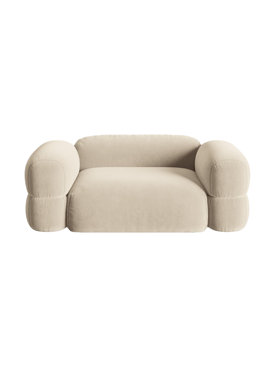 
2-Sitzer Design Sofa "Lony" - Samt Beige hell