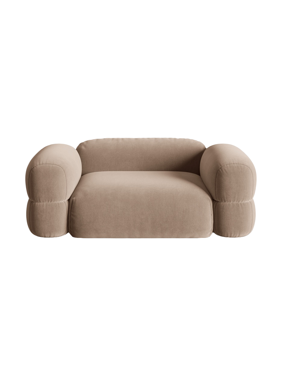 
2-Sitzer Design Sofa "Lony" - Samt Beige dunkel