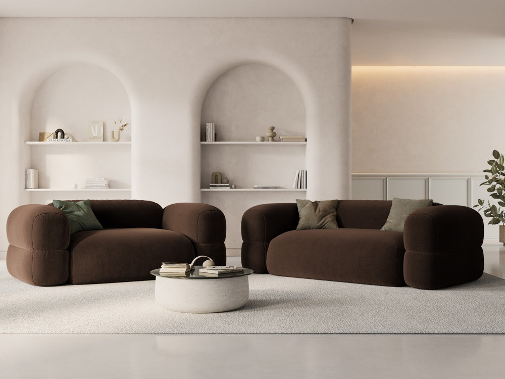 
2-Sitzer Design Sofa "Lony" - Samt Chocolat