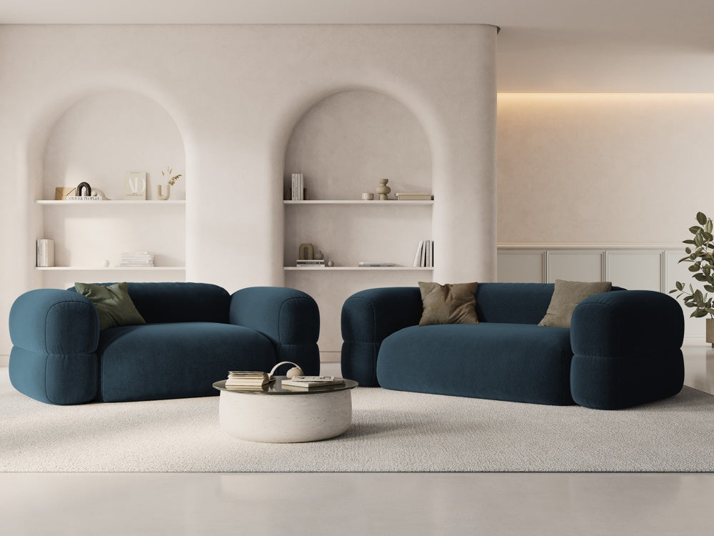 
2-Sitzer Design Sofa "Lony" - Samt Petrol dunkel