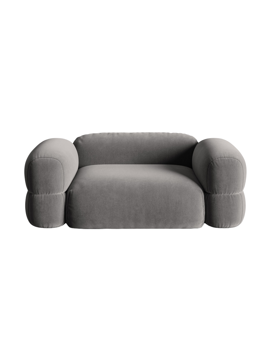 
2-Sitzer Design Sofa "Lony" - Samt Grau