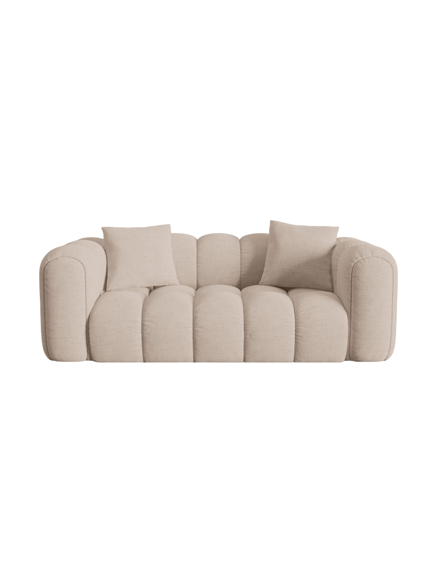 
2-Seater Design Sofa "Arden" - Structured fabric Cappuccino