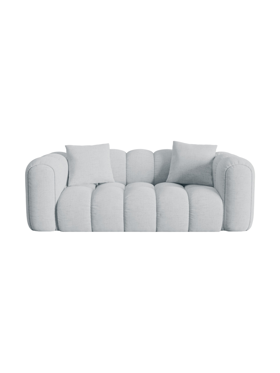 
2-Seater Design Sofa "Arden" - Structural Fabric Light Grey