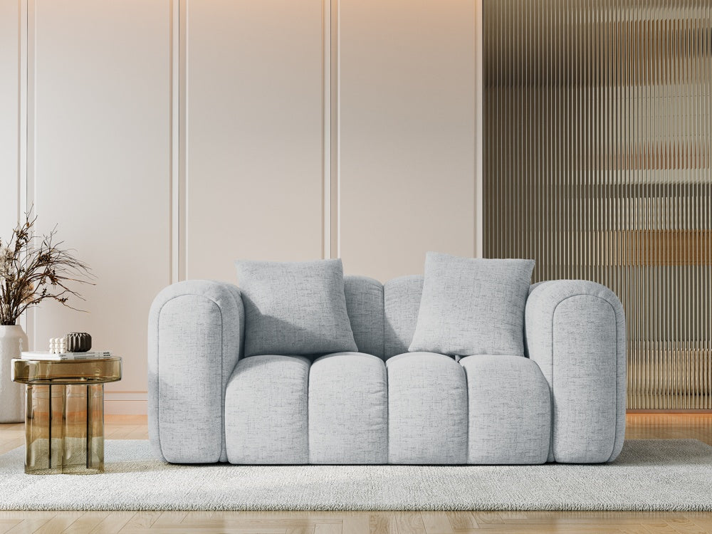 
2-Seater Design Sofa "Arden" - Structural Fabric Light Grey