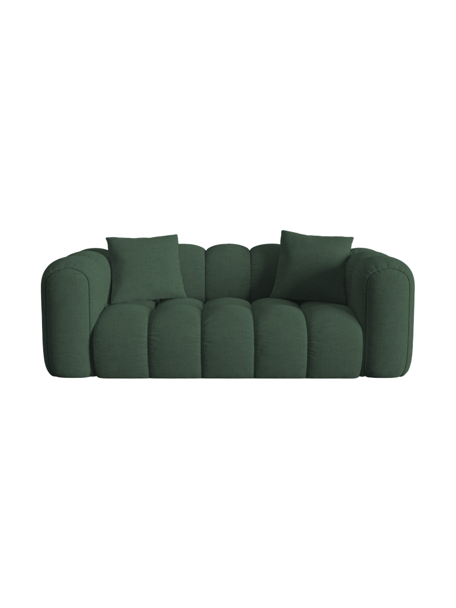 
2-Seater Design Sofa "Arden" - Textured Fabric Green