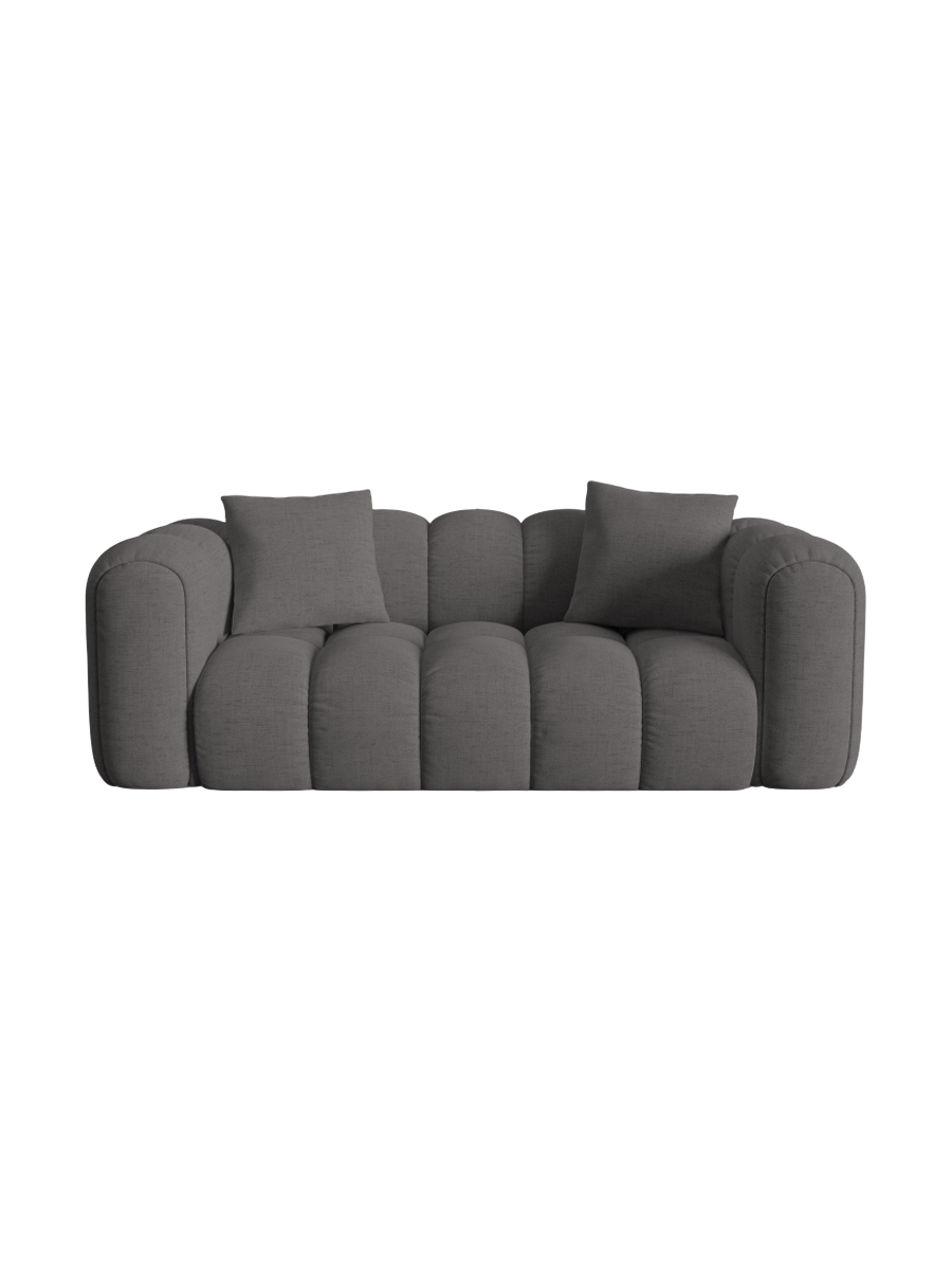
2-Seater Design Sofa "Arden" - Textured Fabric Grey