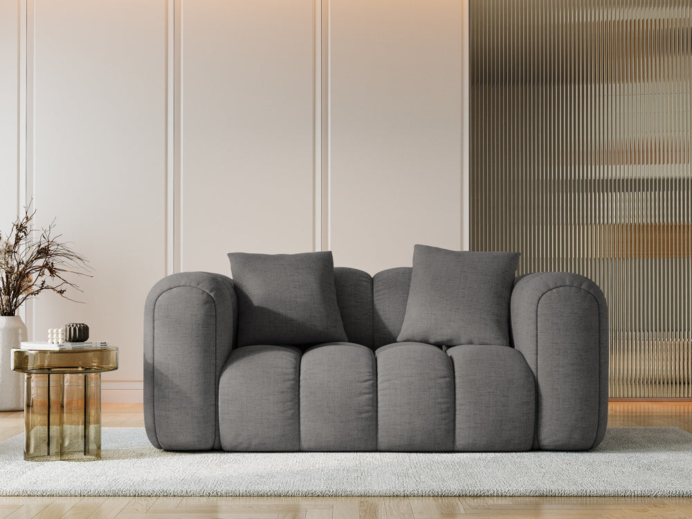 
2-Seater Design Sofa "Arden" - Textured Fabric Grey
