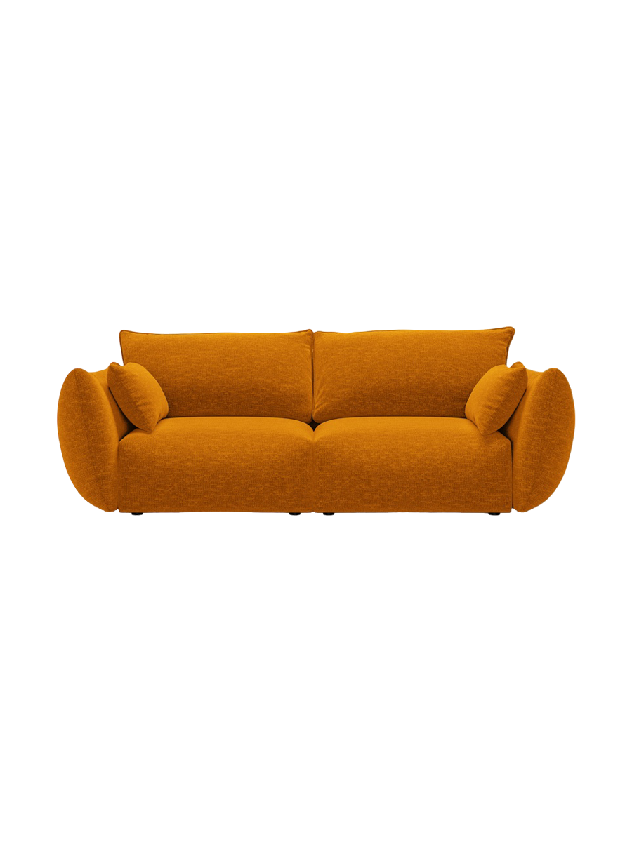 
Canapé design 2 places "Clau" - Chenille jaune moutarde