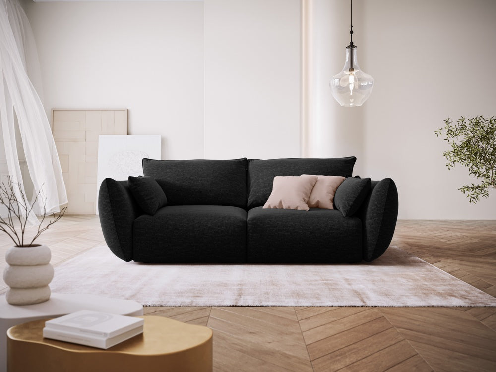 
Canapé design 2 places "Clau" - Chenille noire