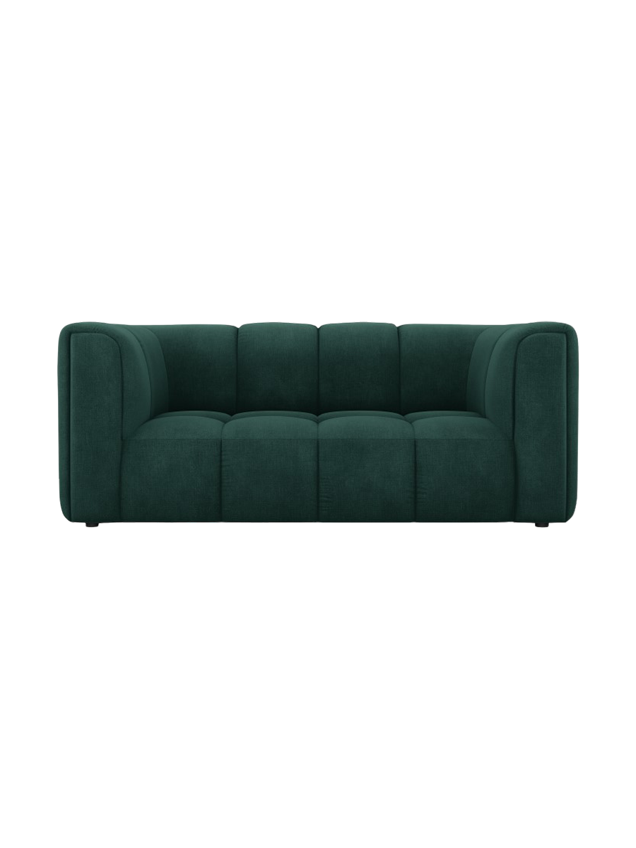 
2-Sitzer Design Sofa "Adams" - Chenille Flaschengrün