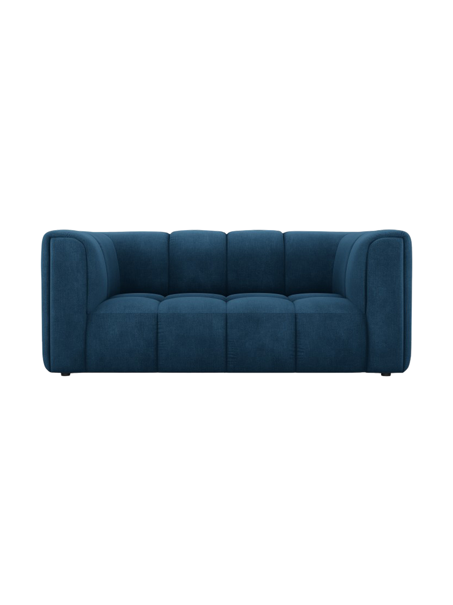 
2-Sitzer Design Sofa "Adams" - Chenille Königsblau