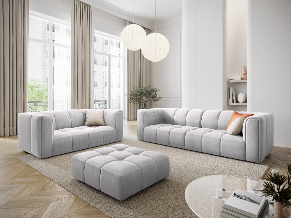 
2-Sitzer Design Sofa "Adams" - Chenille Hellgrau
