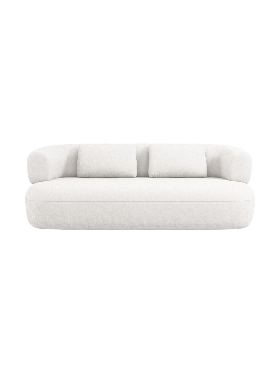 
2-Seater Design Sofa "Estro" - Chenille Light Beige