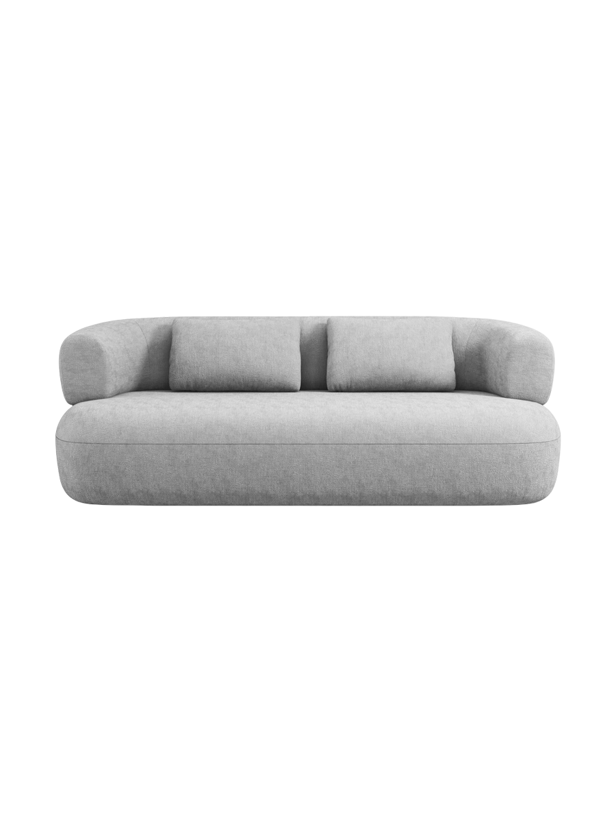 
2-Seater Design Sofa "Estro" - Chenille Silver