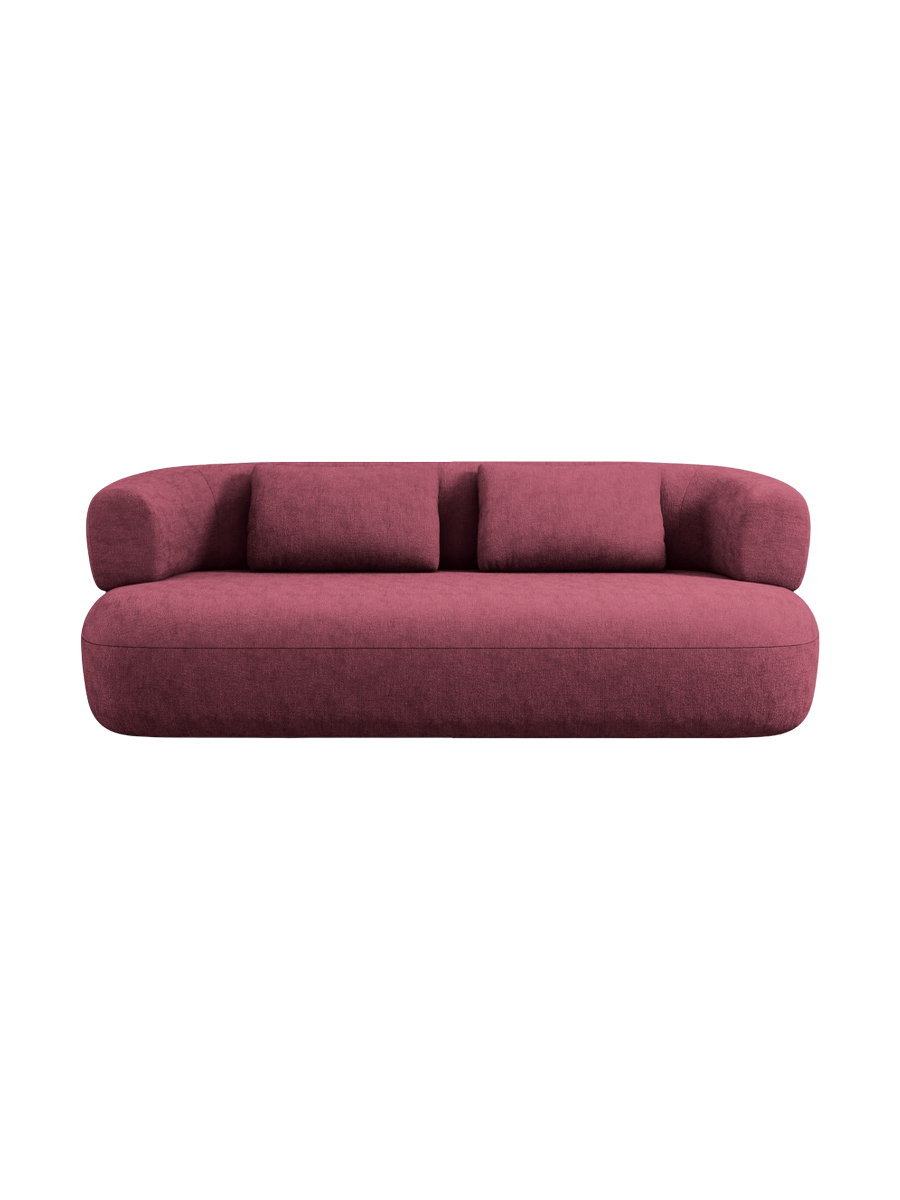 
2-Seater Design Sofa "Estro" - Chenille Cherry