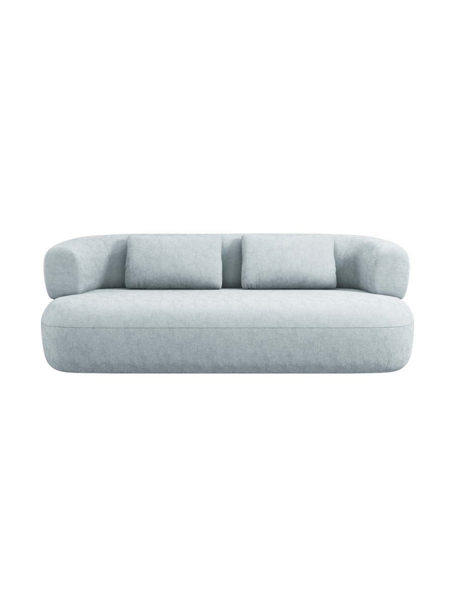 
2-Seater Design Sofa "Estro" - Chenille Light Blue