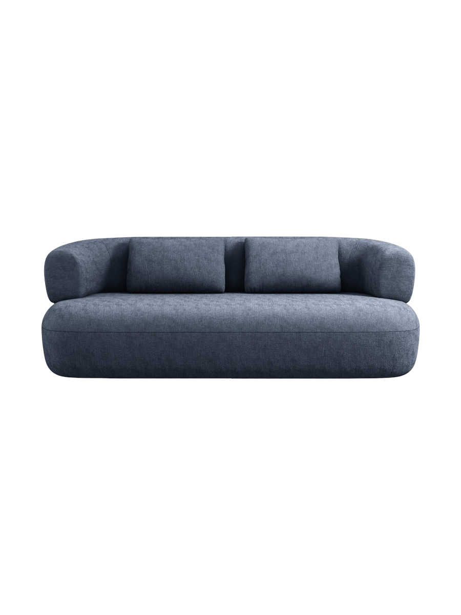 
2-Seater Design Sofa "Estro" - Chenille Dark Blue