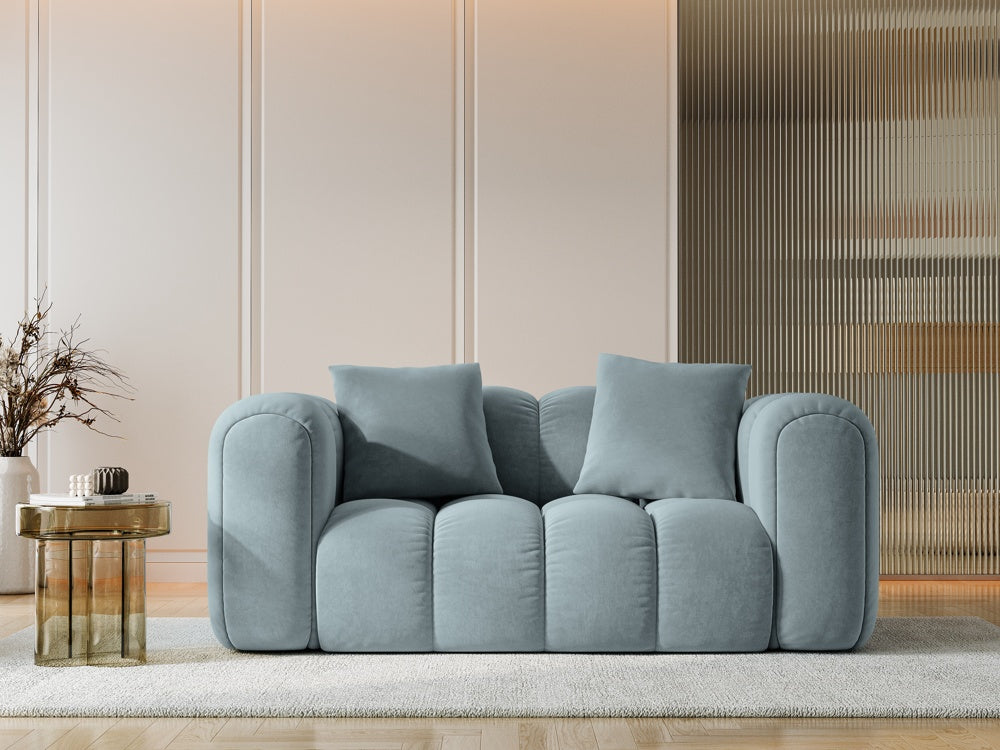 
2-Seater Design Sofa "Arden" - Velvet Light Blue