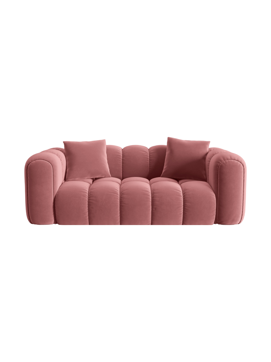 
2-Seater Design Sofa "Arden" - Velvet Flamingo Pink