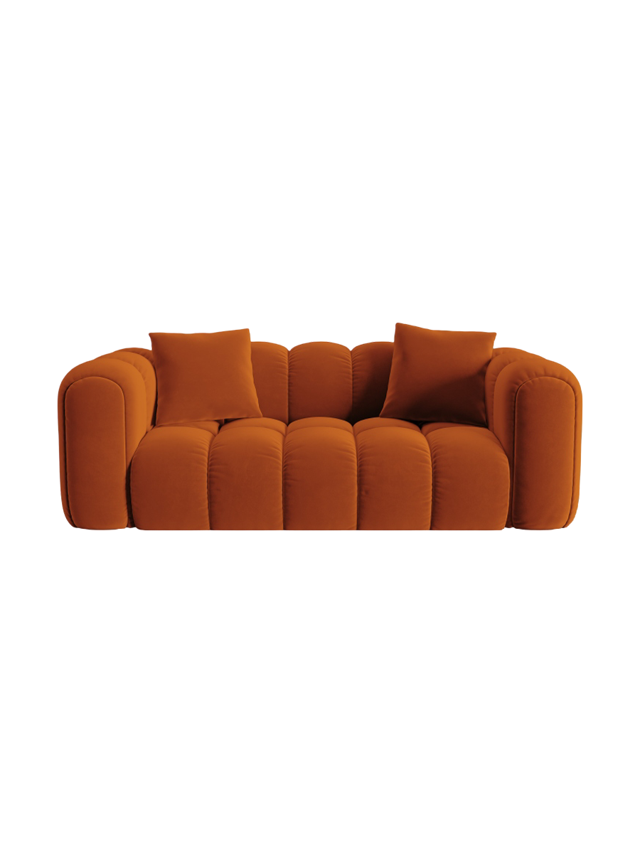 
2-Seater Design Sofa "Arden" - Velvet Terracotta