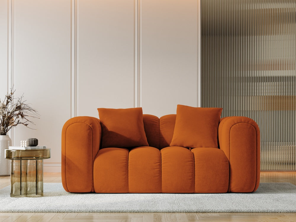 
2-Seater Design Sofa "Arden" - Velvet Terracotta