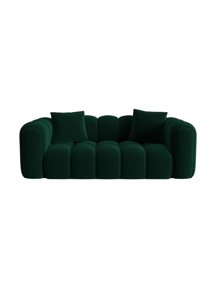 
2-Seater Design Sofa "Arden" - Velvet Bottle Green