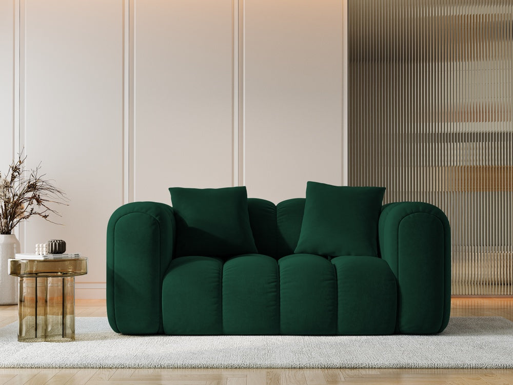 
2-Seater Design Sofa "Arden" - Velvet Bottle Green