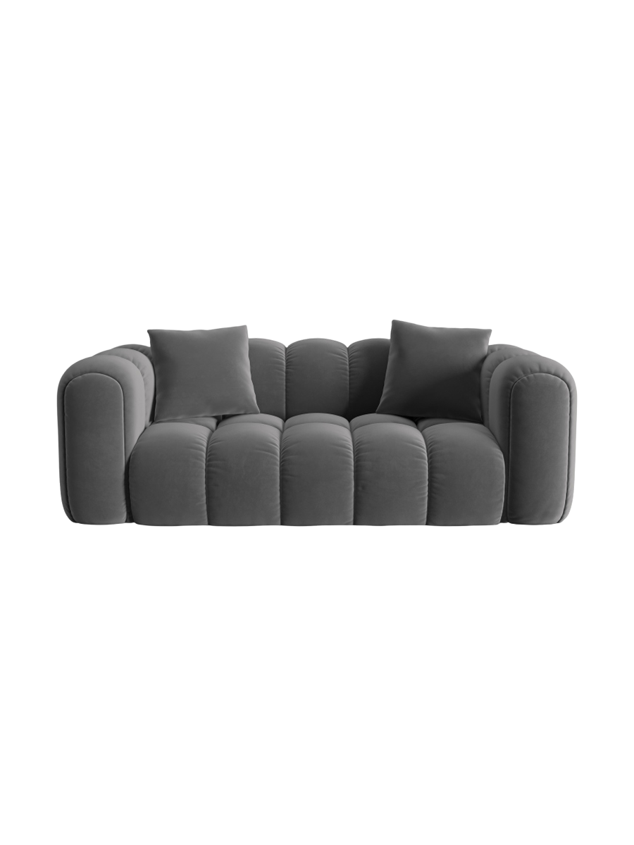 
2-Seater Design Sofa "Arden" - Velvet Grey