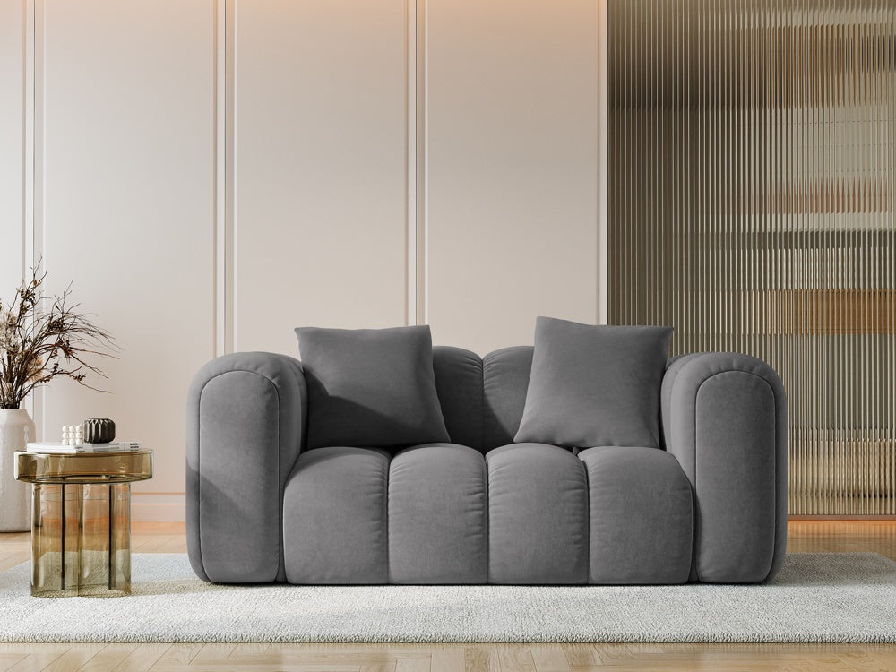 
2-Seater Design Sofa "Arden" - Velvet Grey