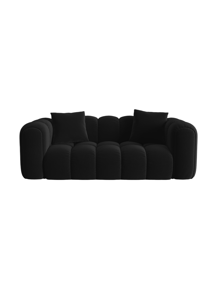 
2-Seater Design Sofa "Arden" - Velvet Black