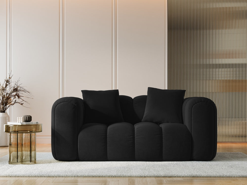 
2-Seater Design Sofa "Arden" - Velvet Black