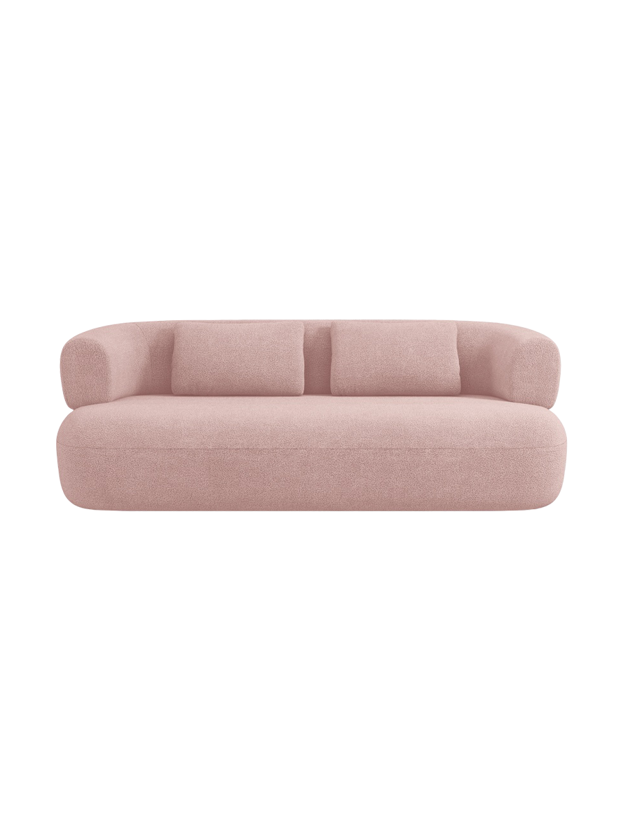 
2-Seater Design Sofa "Estro" - Boucle Powder Pink