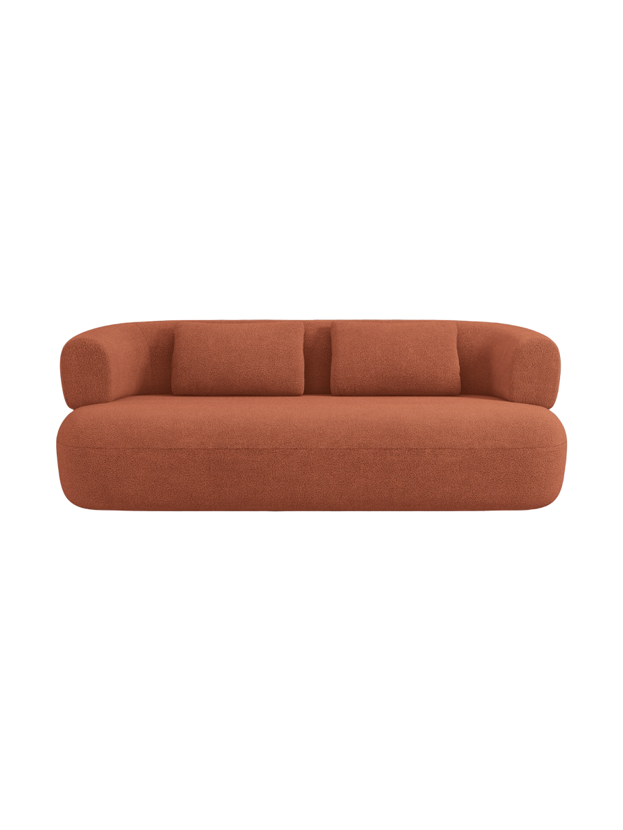 
2-Seater Design Sofa "Estro" - Bouclé Brick