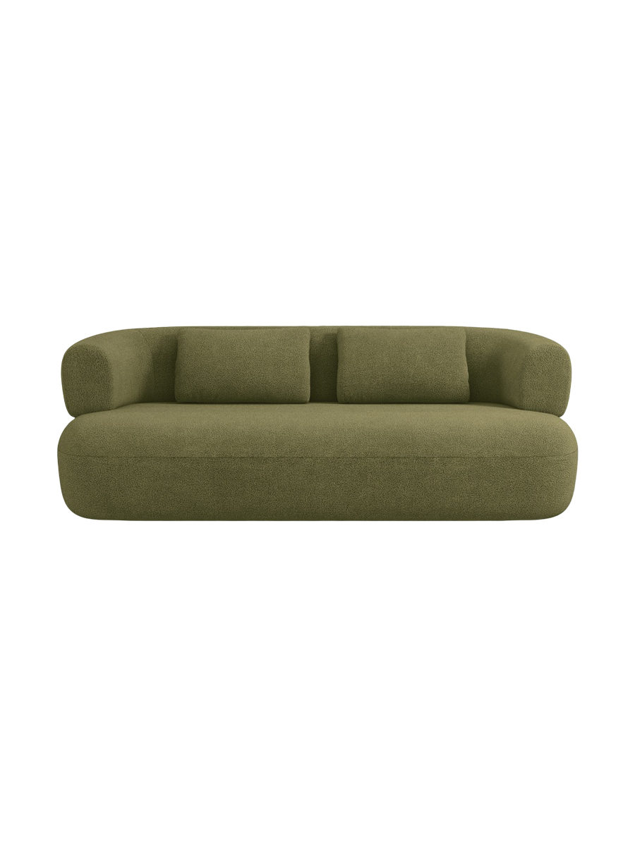
2-Seater Design Sofa "Estro" - Bouclé Green