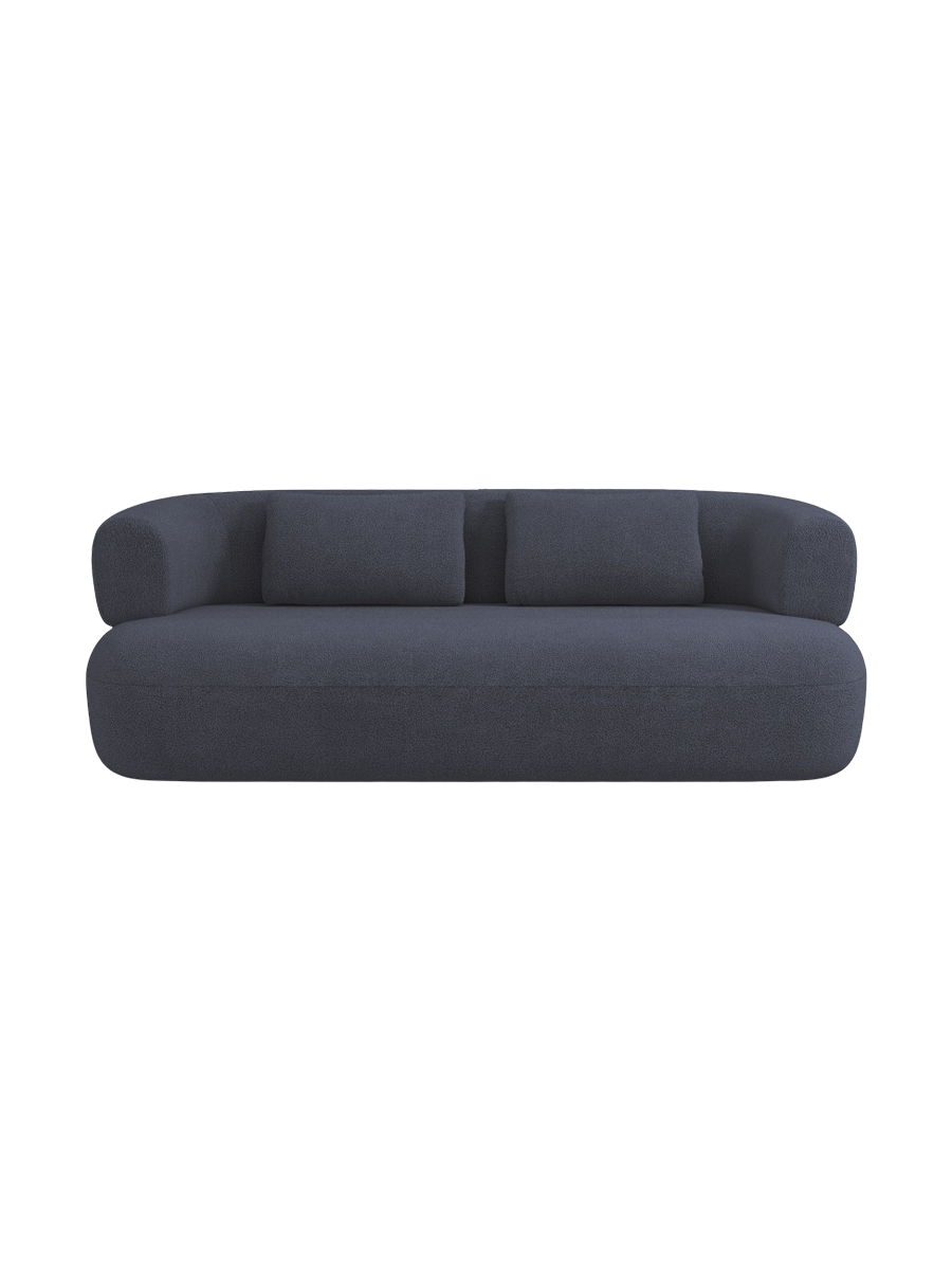 
2-Seater Design Sofa "Estro" - Bouclé Dark Blue