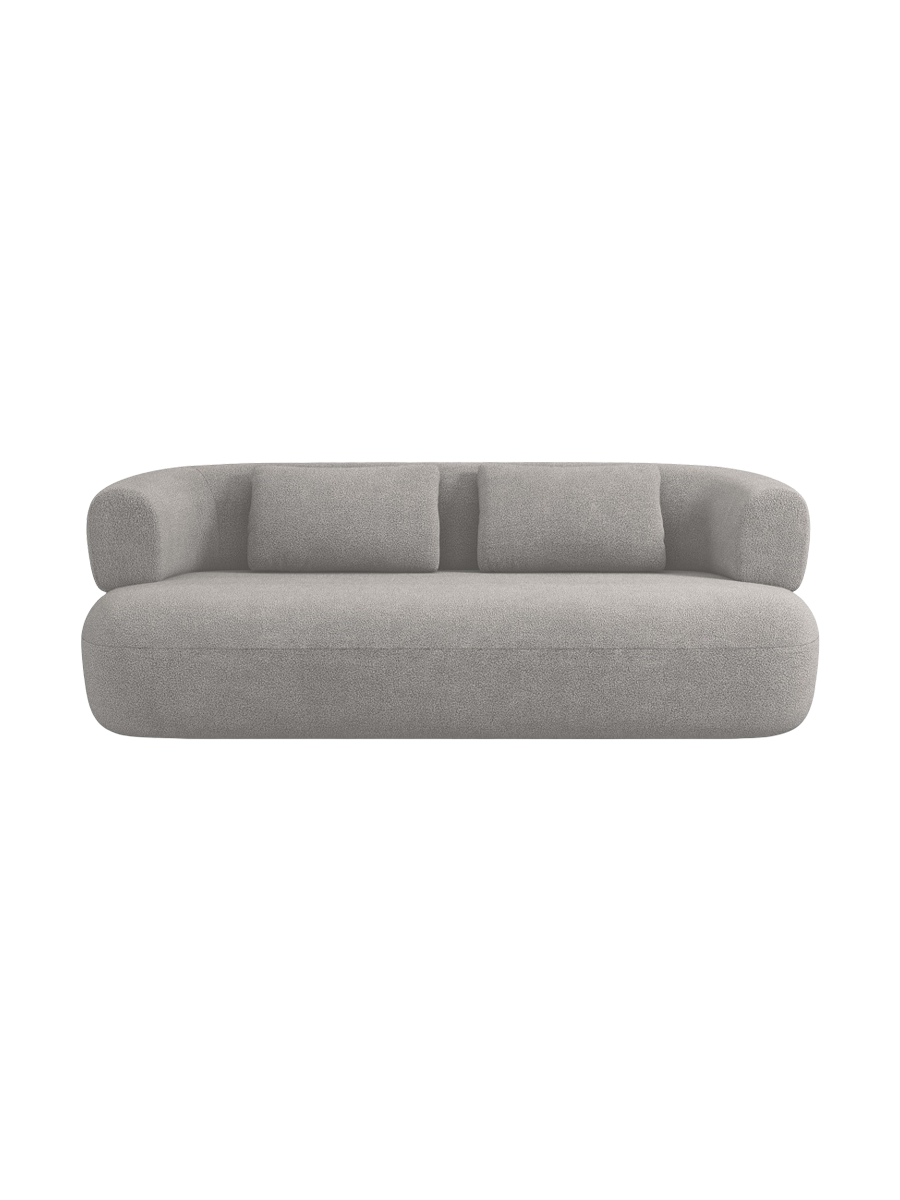 
2-Seater Design Sofa "Estro" - Bouclé Light Gray