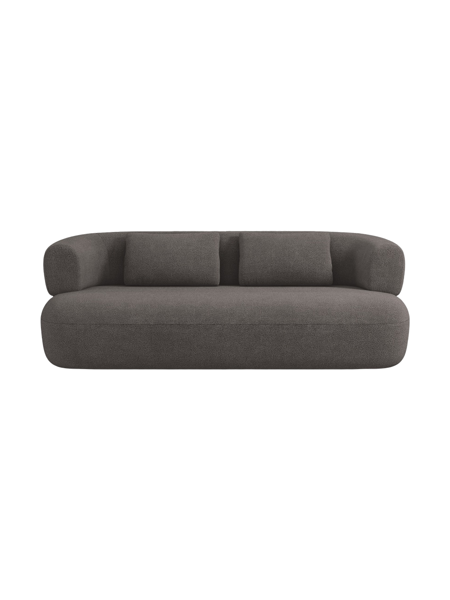 
2-Seater Design Sofa "Estro" - Bouclé Grey
