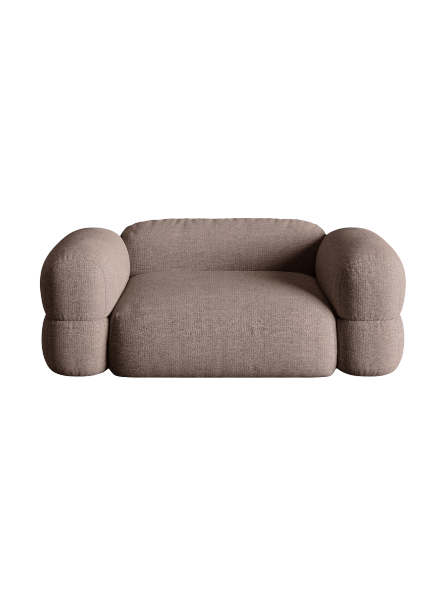 
2-Sitzer Design Sofa "Lony" - Strukturstoff Cappuccino