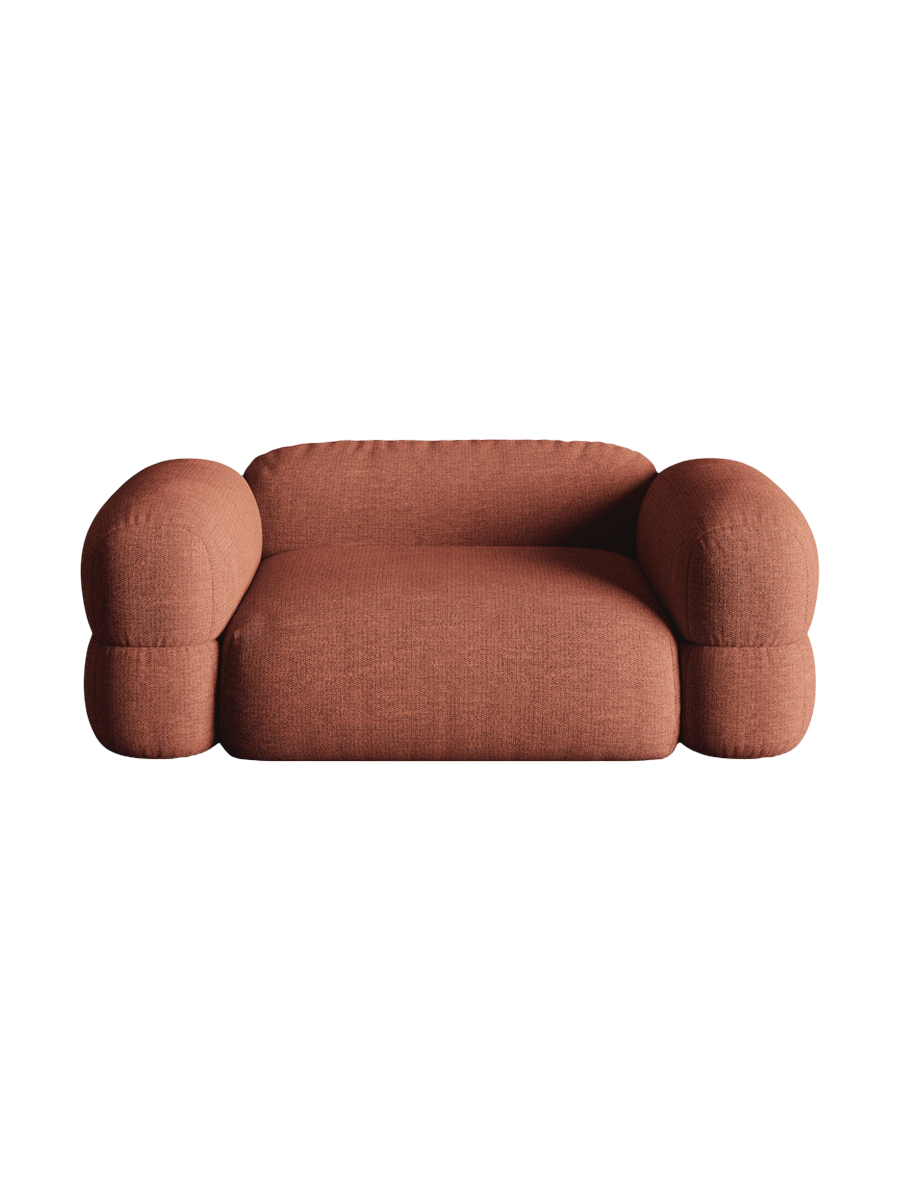 
2-Sitzer Design Sofa "Lony" - Strukturstoff Coral