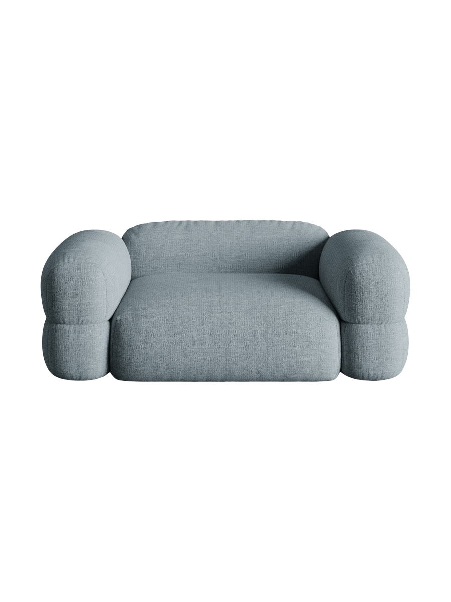 
2-Sitzer Design Sofa "Lony" - Strukturstoff Pastellblau