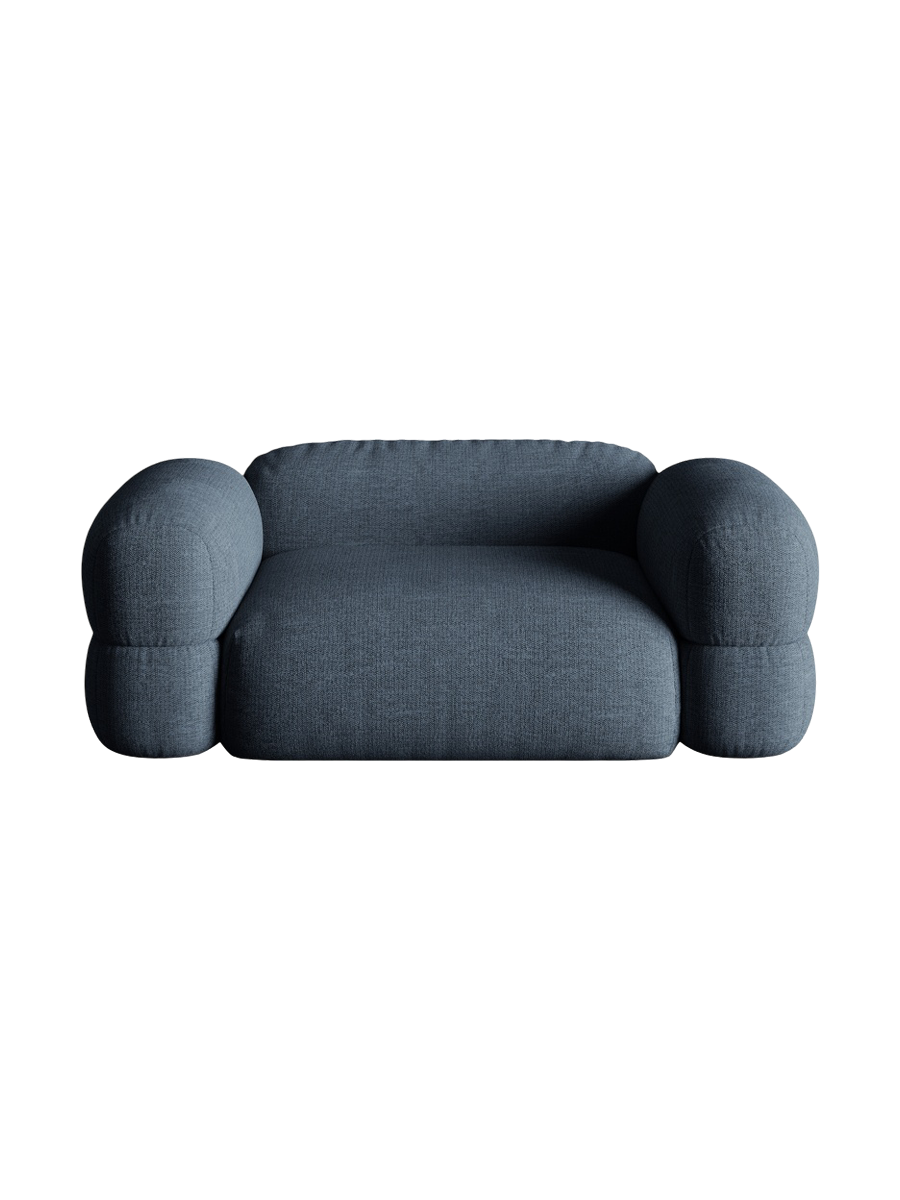 
2-Sitzer Design Sofa "Lony" - Strukturstoff Dunkelblau