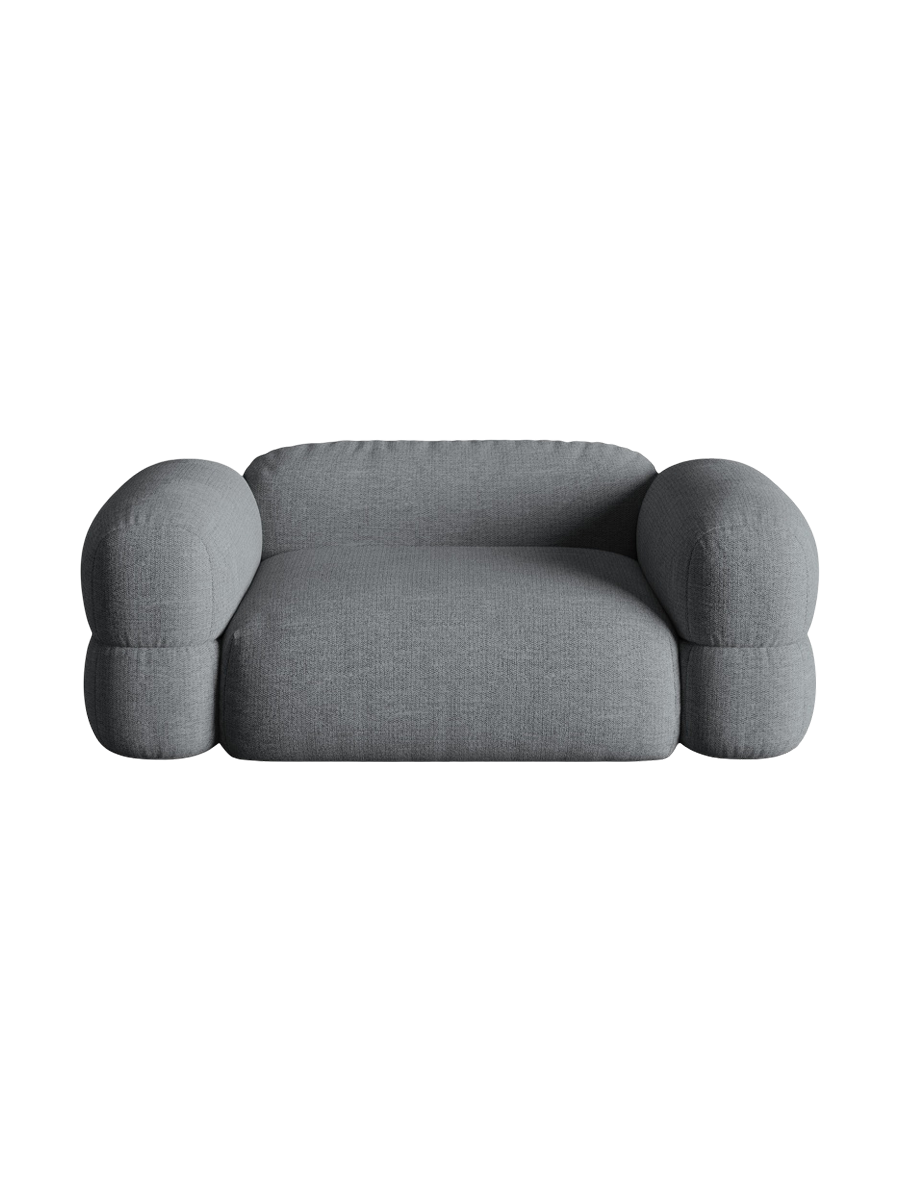
2-Sitzer Design Sofa "Lony" - Strukturstoff Grau