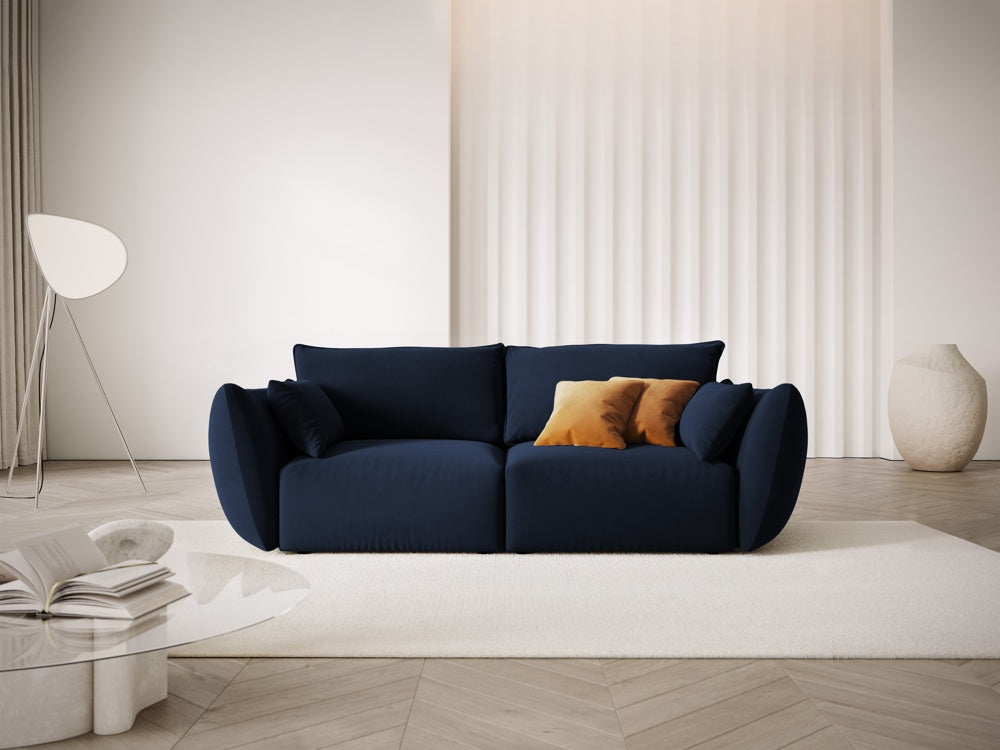 
Canapé design 2 places "Clau" - Velours bleu roi