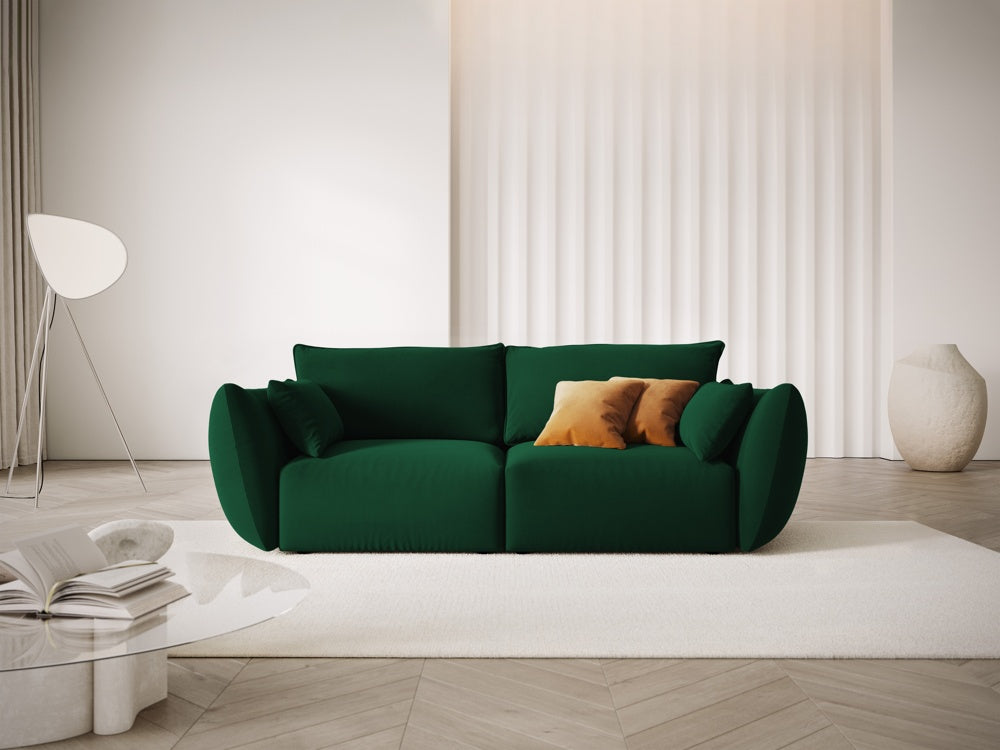 
Canapé design 2 places "Clau" - Velours vert bouteille