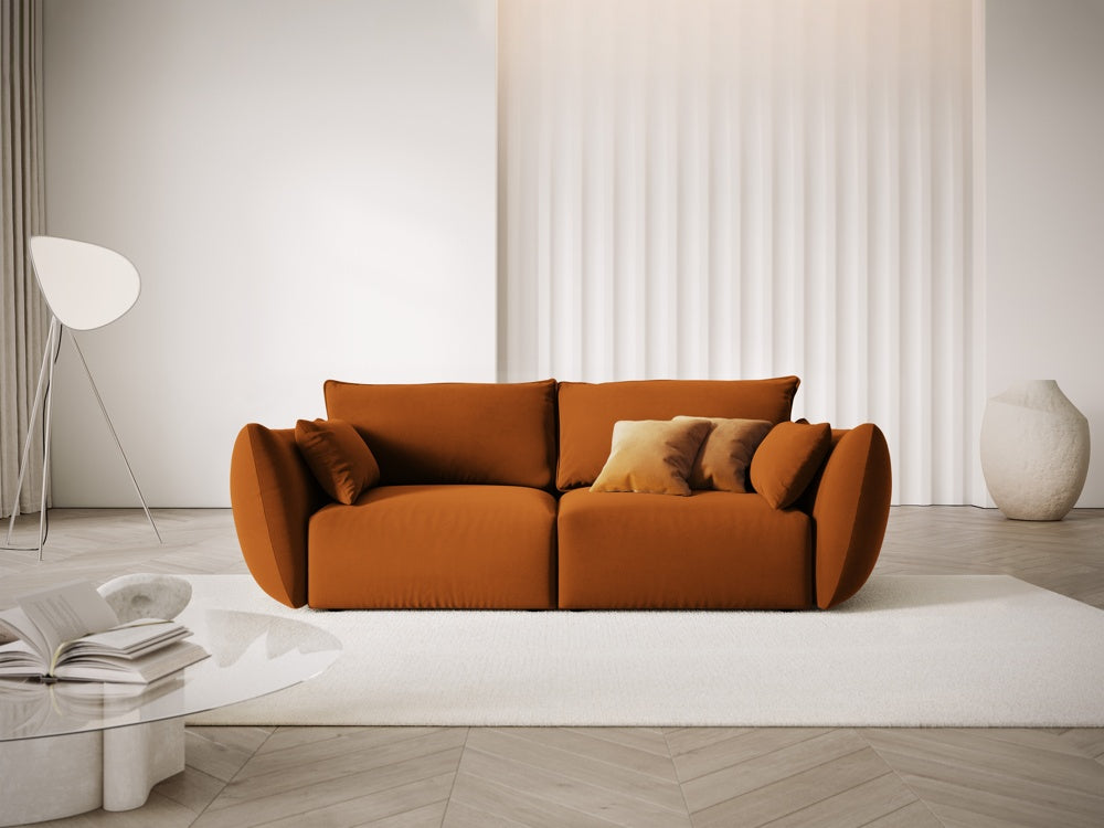 
Canapé design 2 places "Clau" - Velours Terre cuite